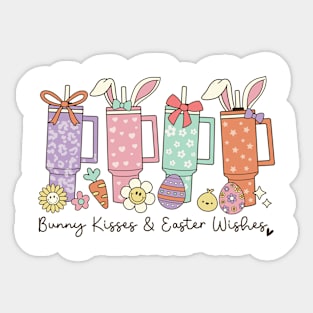 Hoppy Easter Mug Parade – Retro Easter Tumbler Bunny Kisses Easter Wishes Sticker